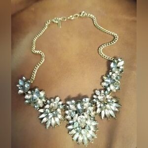 Dazzling Floral Crystal Statement Necklace